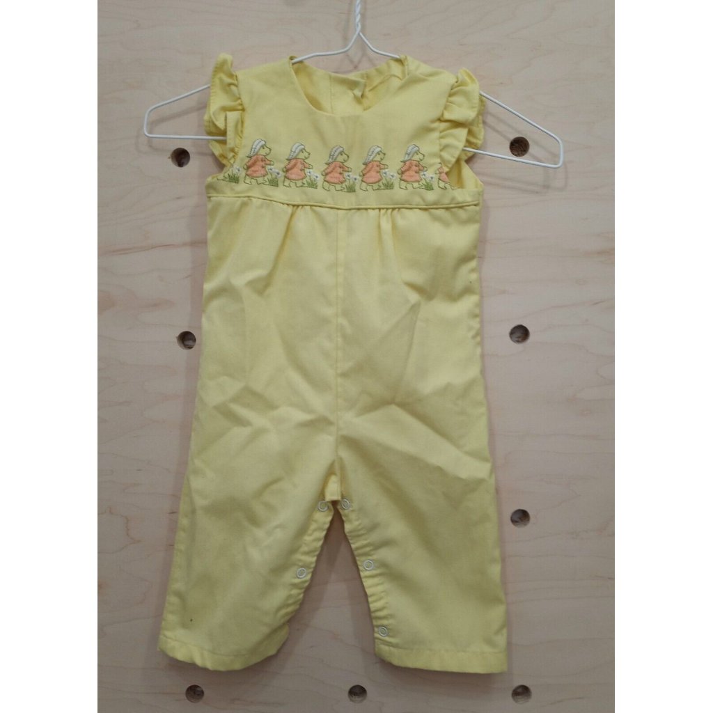 Vintage Infants One Piece Outfit Size 12 Months Thomas Brand Embroidered Bears